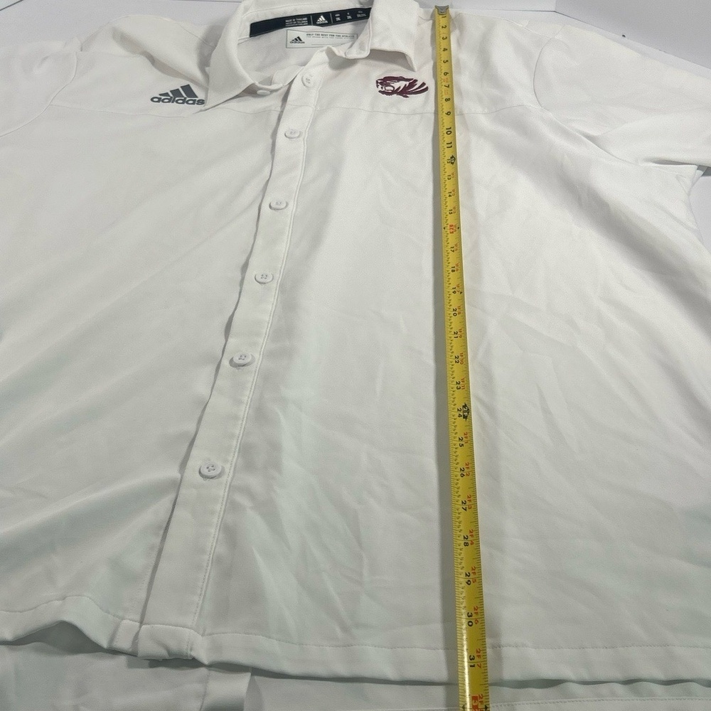 Adidas Polo Shirt Mens Size 2XL White w/ maroon Tigers Logo Athletic Fanwear - Picture 10 of 15